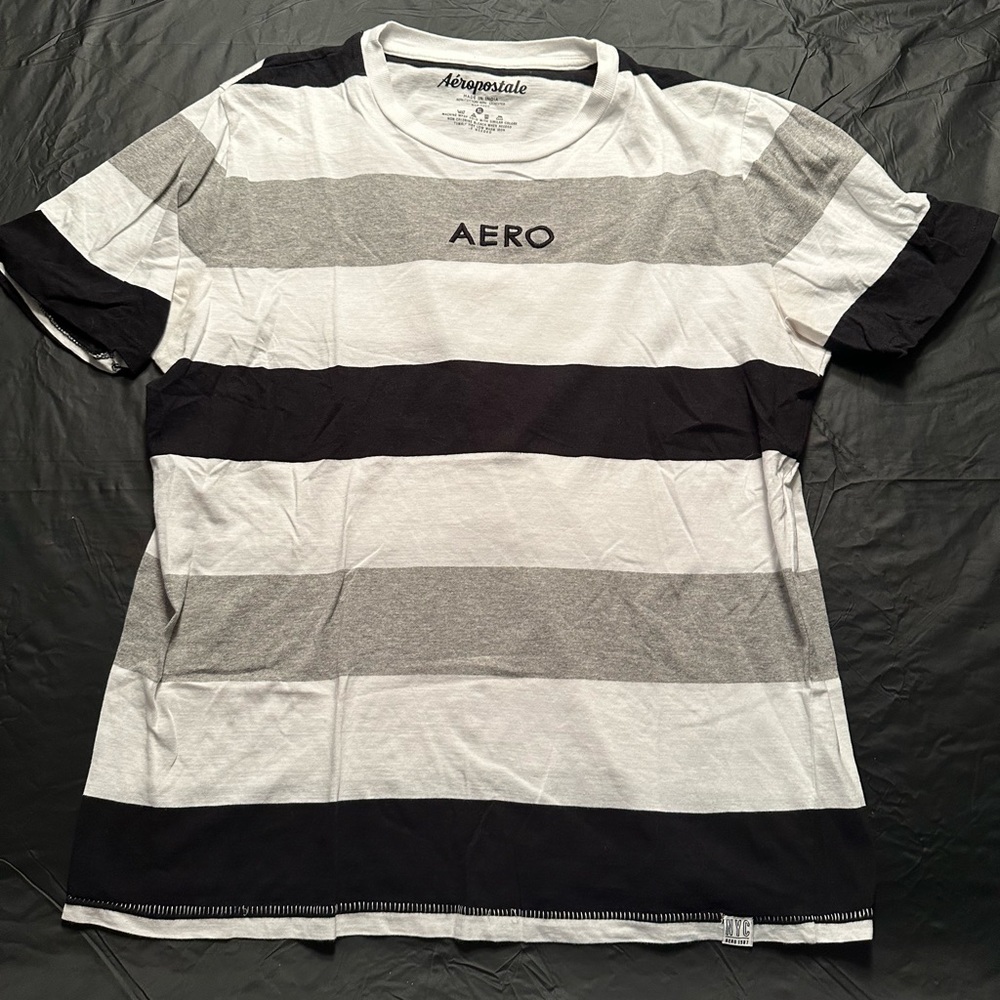 X-Large Striped Aeropostale Short-Sleeve Tee